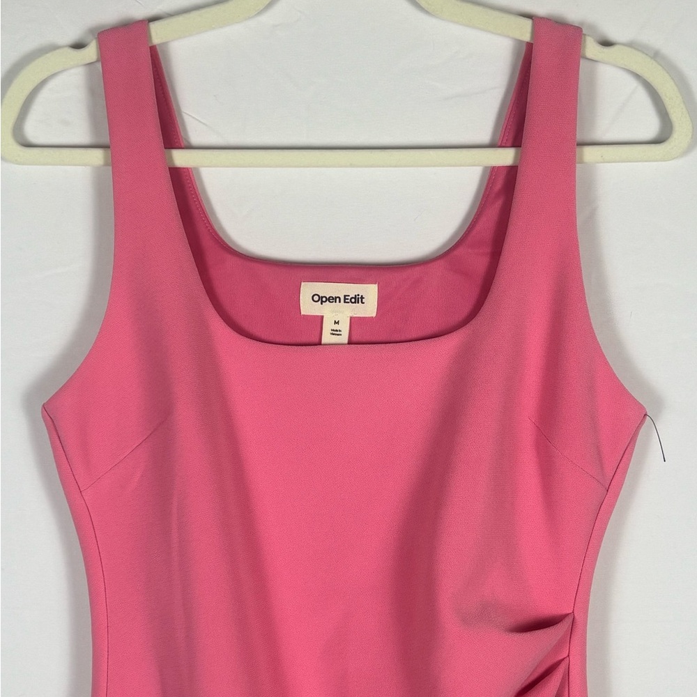 Open Edit Mini Dress Ruched Tank Pink Medium - Picture 3 of 9
